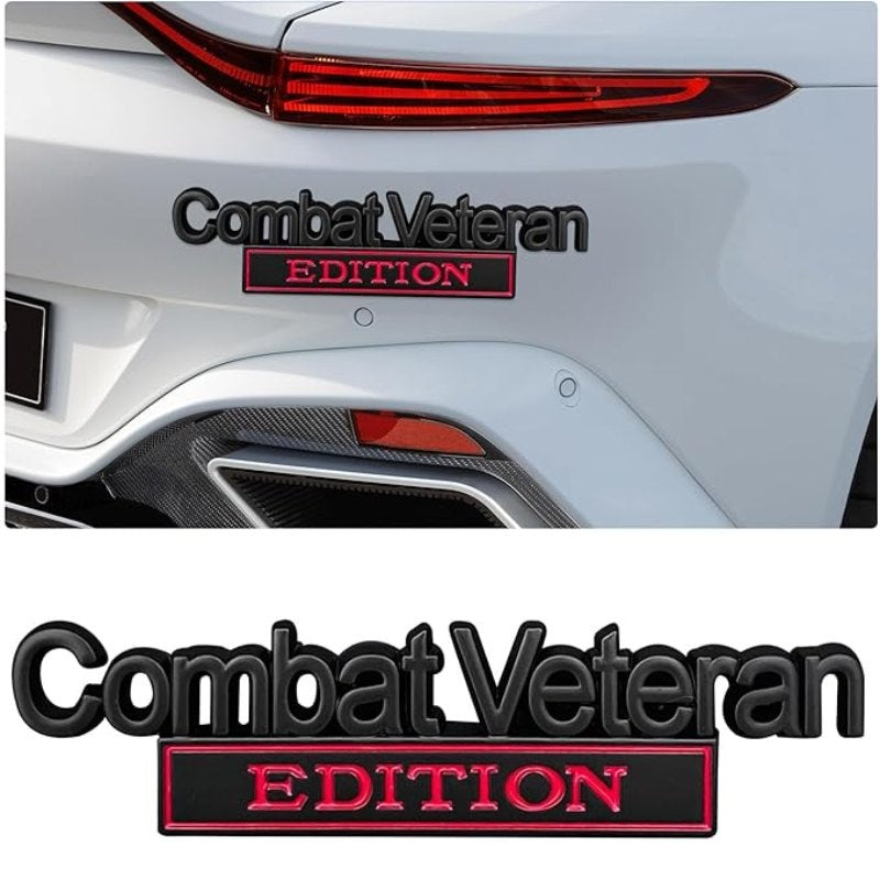 Combat Veteran - Emblem Sticker Badge, Funny Decals for Car, Truck, SUV, Motorcycle - TE007