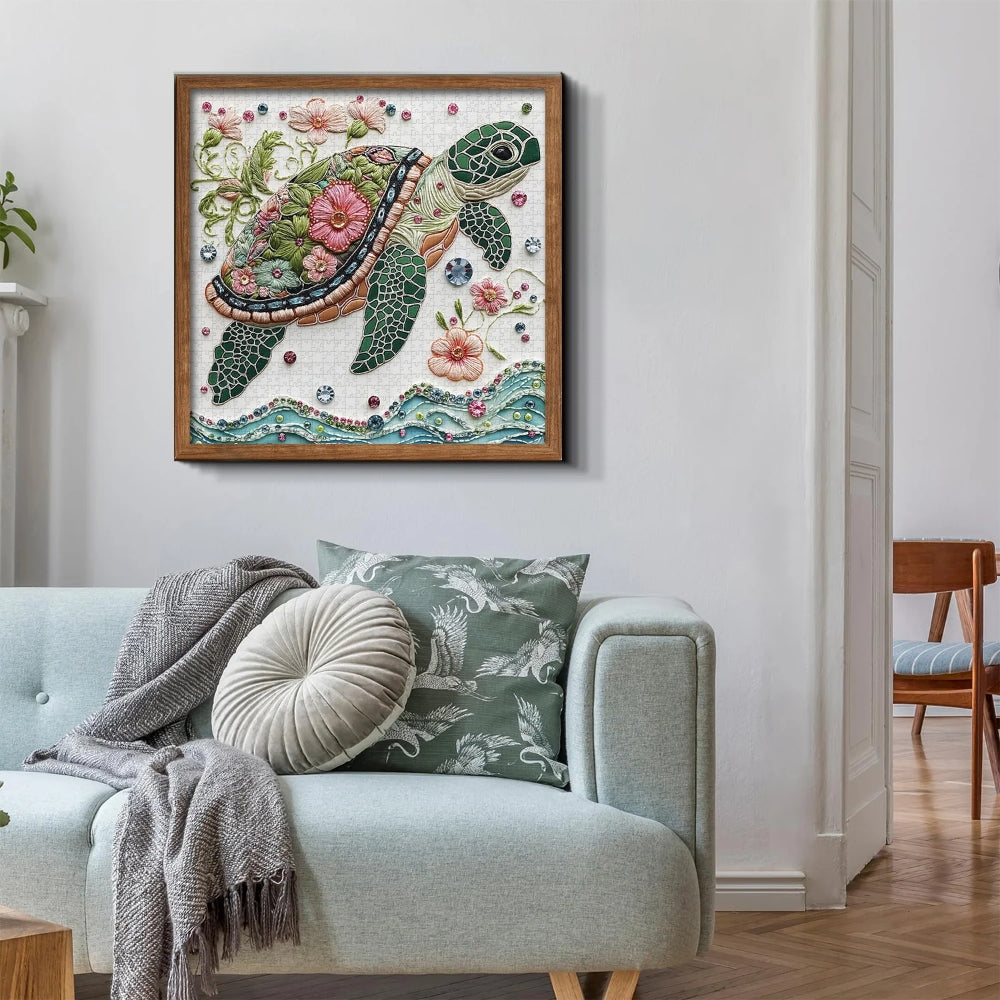 Wave Spirit Jigsaw Wooden Puzzle 1000 Pieces - Turtle