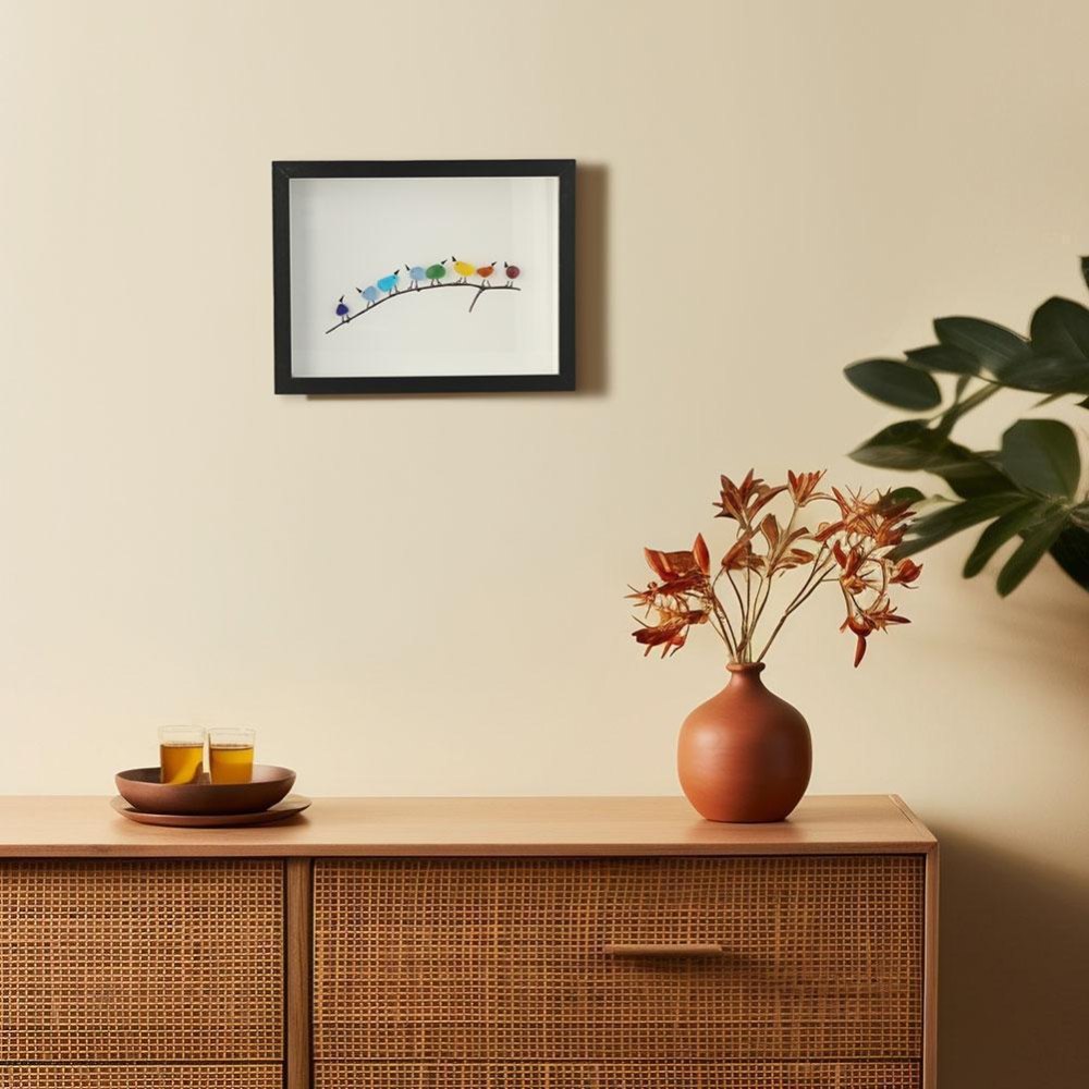 Sea Glass Rainbow Birds - A Truly Unique Handmade Artwork