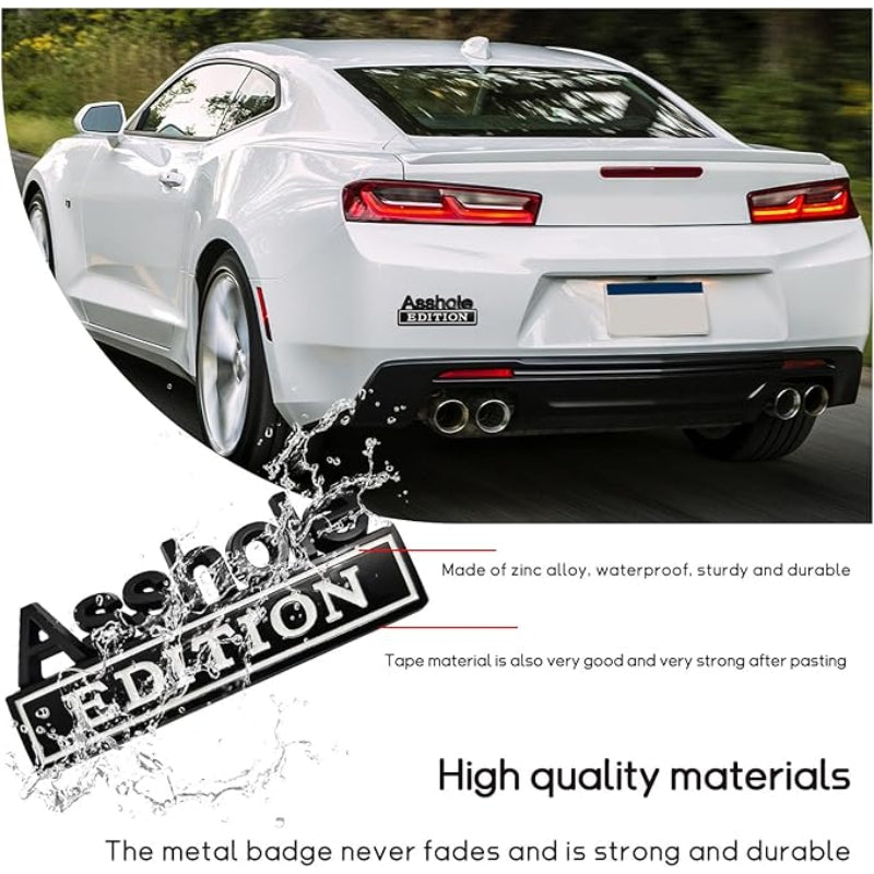 Asshole Edition - Emblem Sticker Badge, Funny Decals for Car, Truck, SUV, Motorcycle - TE009