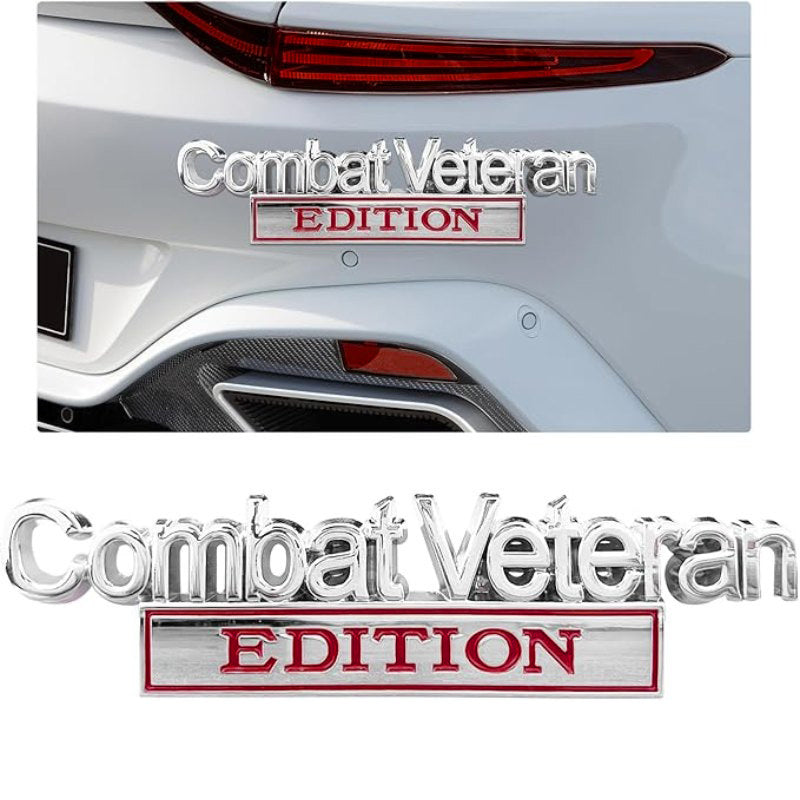 Combat Veteran - Emblem Sticker Badge, Funny Decals for Car, Truck, SUV, Motorcycle - TE007