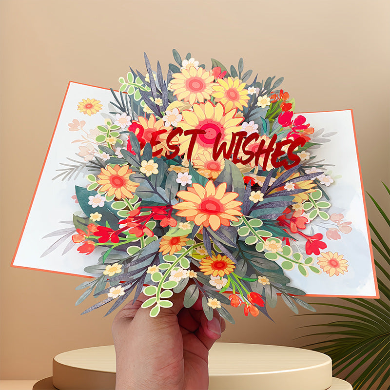 Vibrant 3D Butterfly & Daisy Pop-Up Greeting Card💐🦋