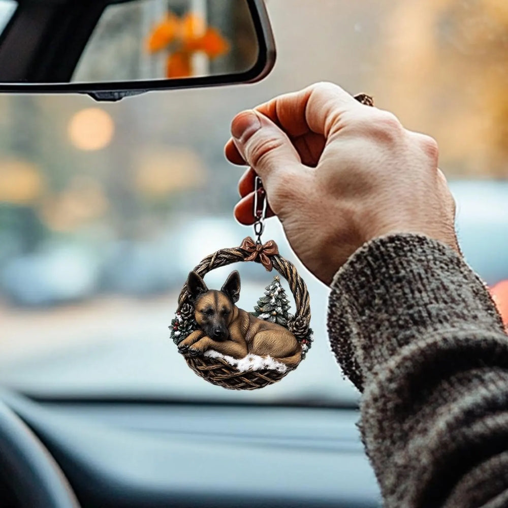 Belgian Malinois In Mini Basket Ornament - MB018