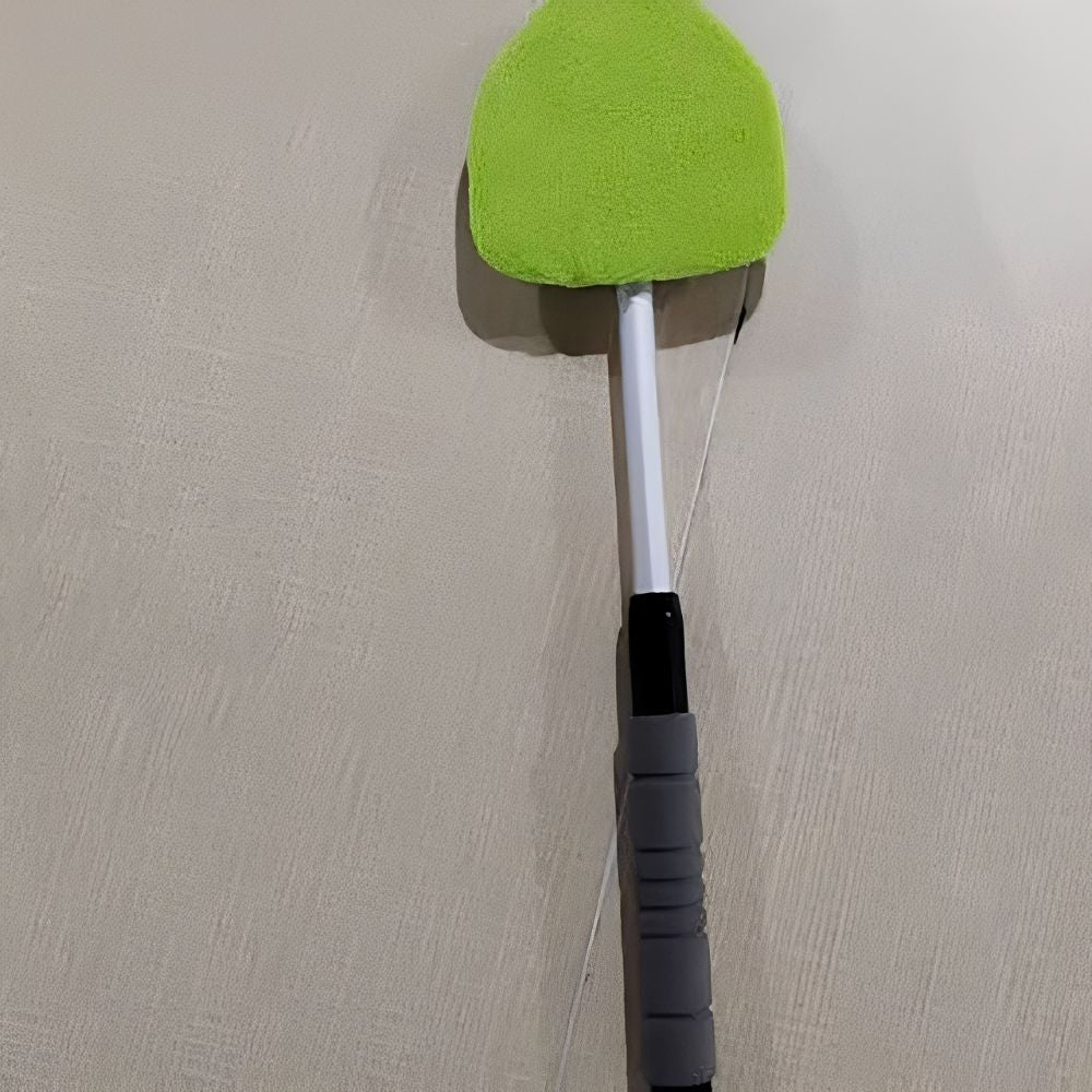 Windshield Cleaning Tool - Microfiber Car Window Cleaner with 4 Reusable and Washable Microfiber Pads and Extendable Handle