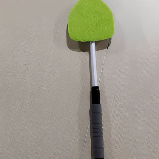 Windshield Cleaning Tool - Microfiber Car Window Cleaner with 4 Reusable and Washable Microfiber Pads and Extendable Handle