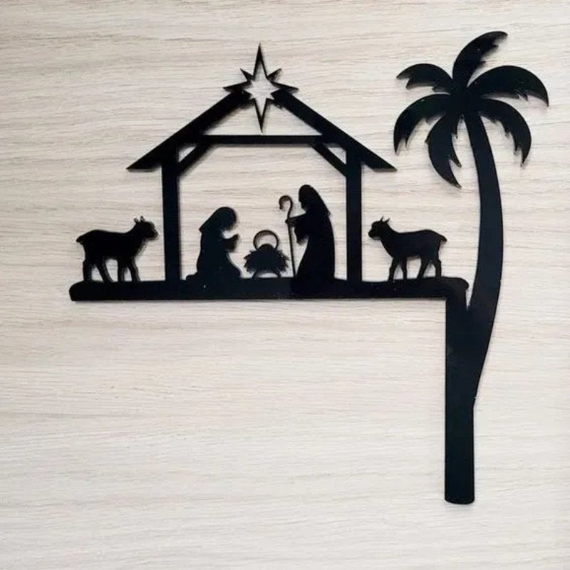 Metal Nativity Scene Door Topper - NS001