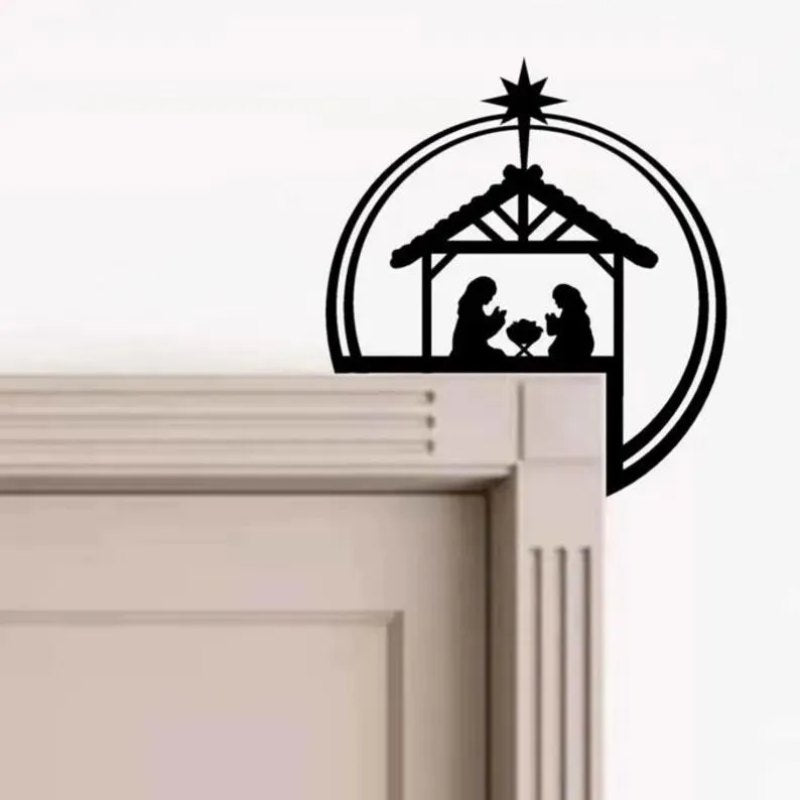 Metal Nativity Scene Door Topper - NS002