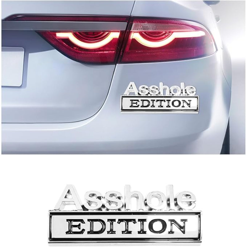 Asshole Edition - Emblem Sticker Badge, Funny Decals for Car, Truck, SUV, Motorcycle - TE009