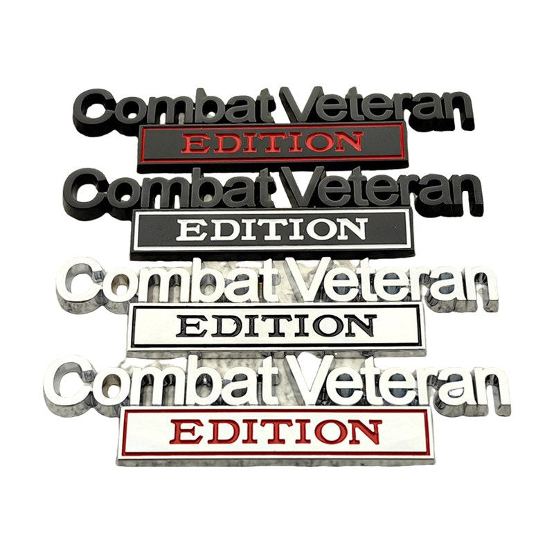 Combat Veteran - Emblem Sticker Badge, Funny Decals for Car, Truck, SUV, Motorcycle - TE007