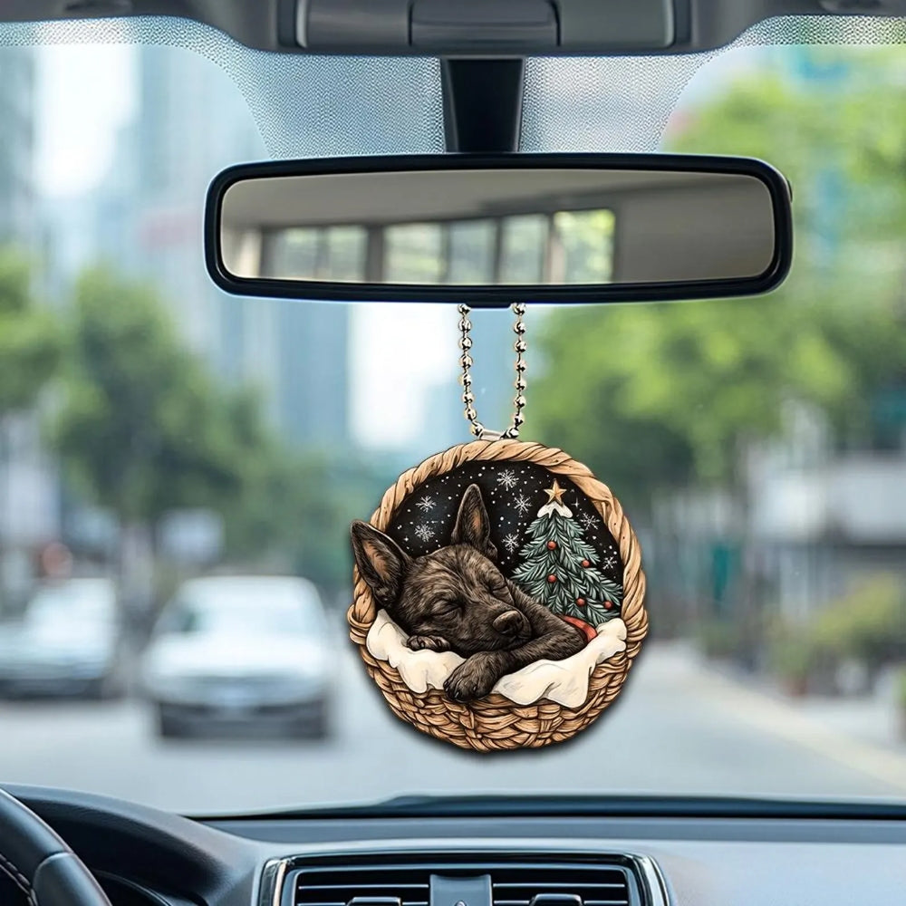 Dutch Shepherd In Mini Basket Ornament - MB002