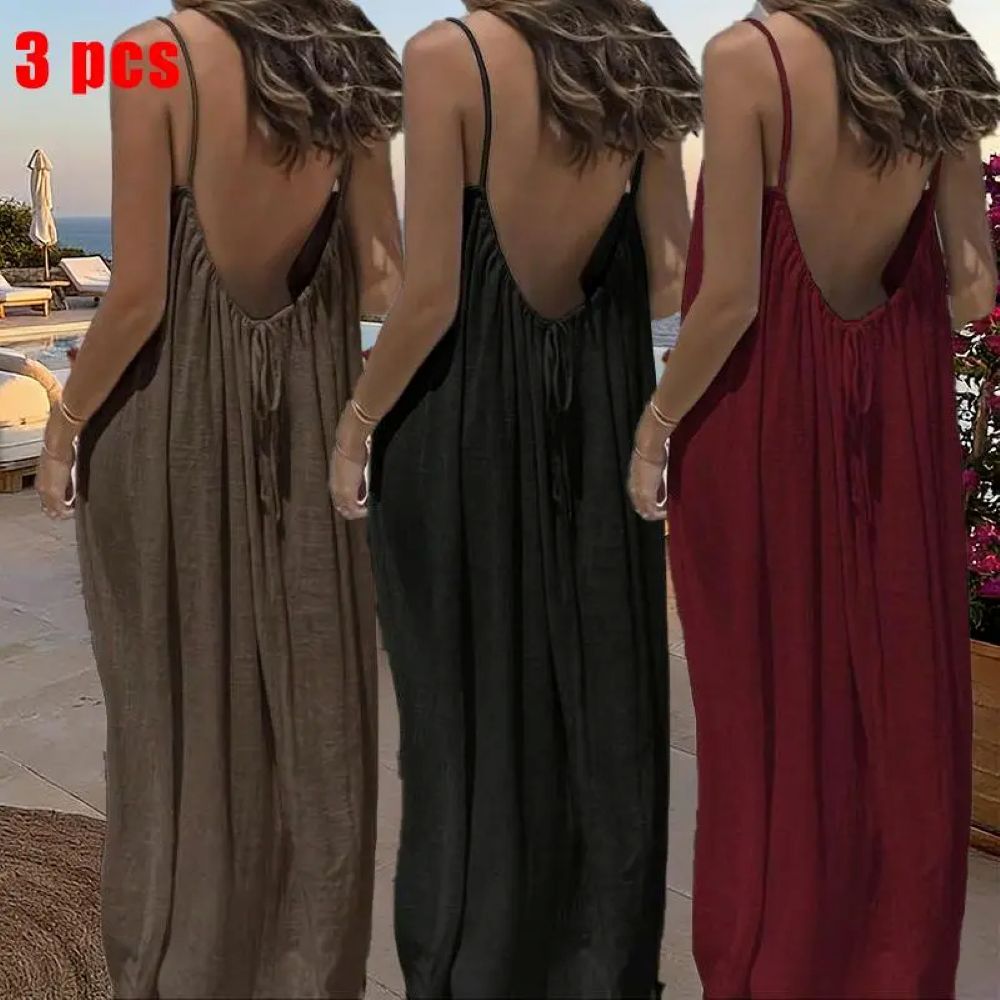 Women's Sleeveless Cami Lounge Dress – Soft Maxi Nightgown For Sleeping & Lounging