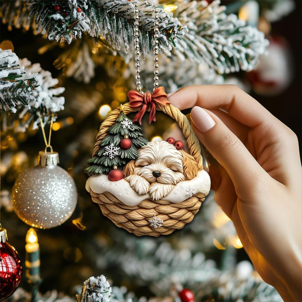 Havanese In Mini Basket Ornament - MB025