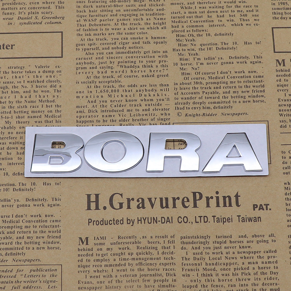 Bora - Emblem Sticker Badge, Funny Decals for Car, Truck, SUV, Motorcycle - TE032