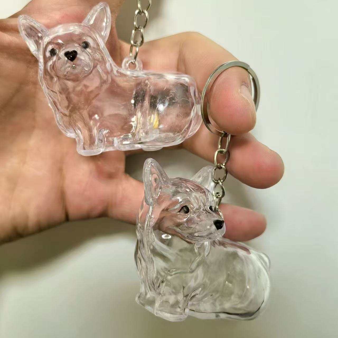 Corgi Hair Collector Keychain Charm Memorial Storage Box HC018