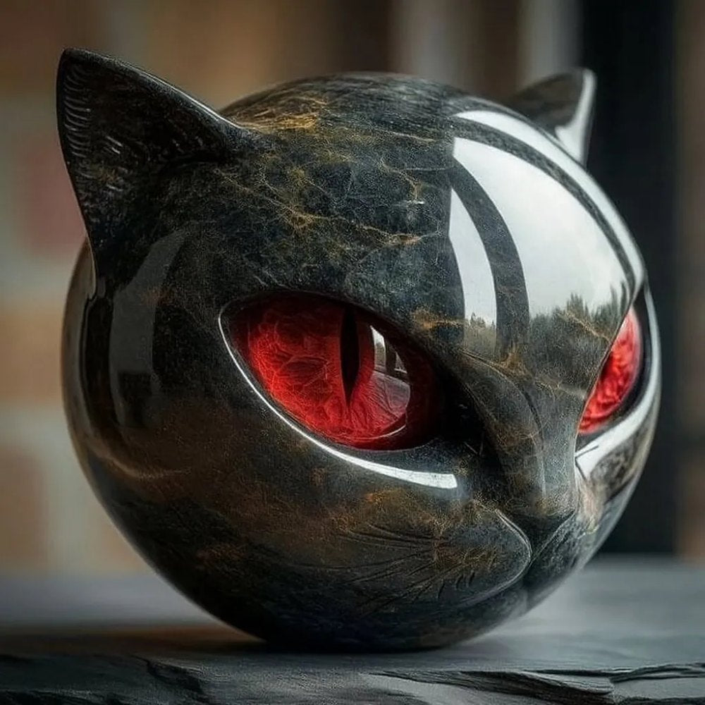 Luxury Black Cat Sculpture - Elegant Home Decor and Gift-Ready Art Piece