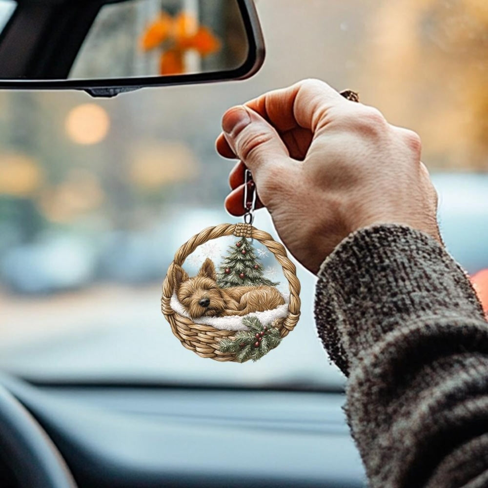 Welsh Terrier In Mini Basket Ornament - MB031