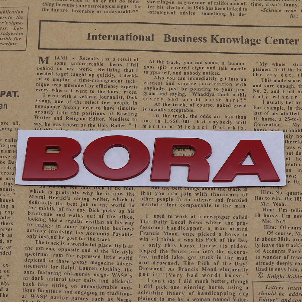 Bora - Emblem Sticker Badge, Funny Decals for Car, Truck, SUV, Motorcycle - TE032