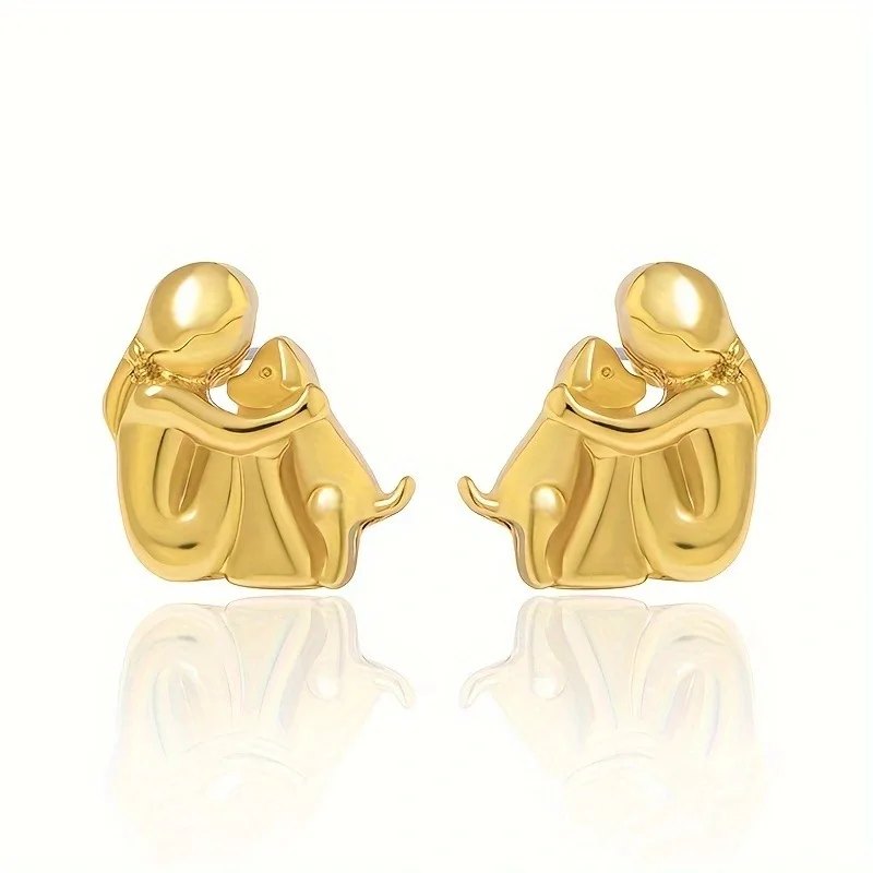 Silver and Gold Two-Tone Hug Earrings