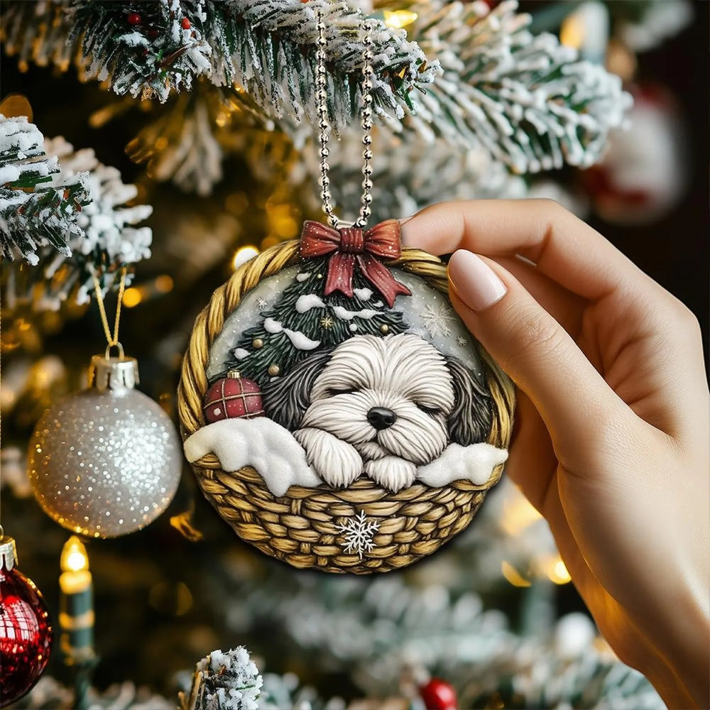 Havanese In Mini Basket Ornament - MB040