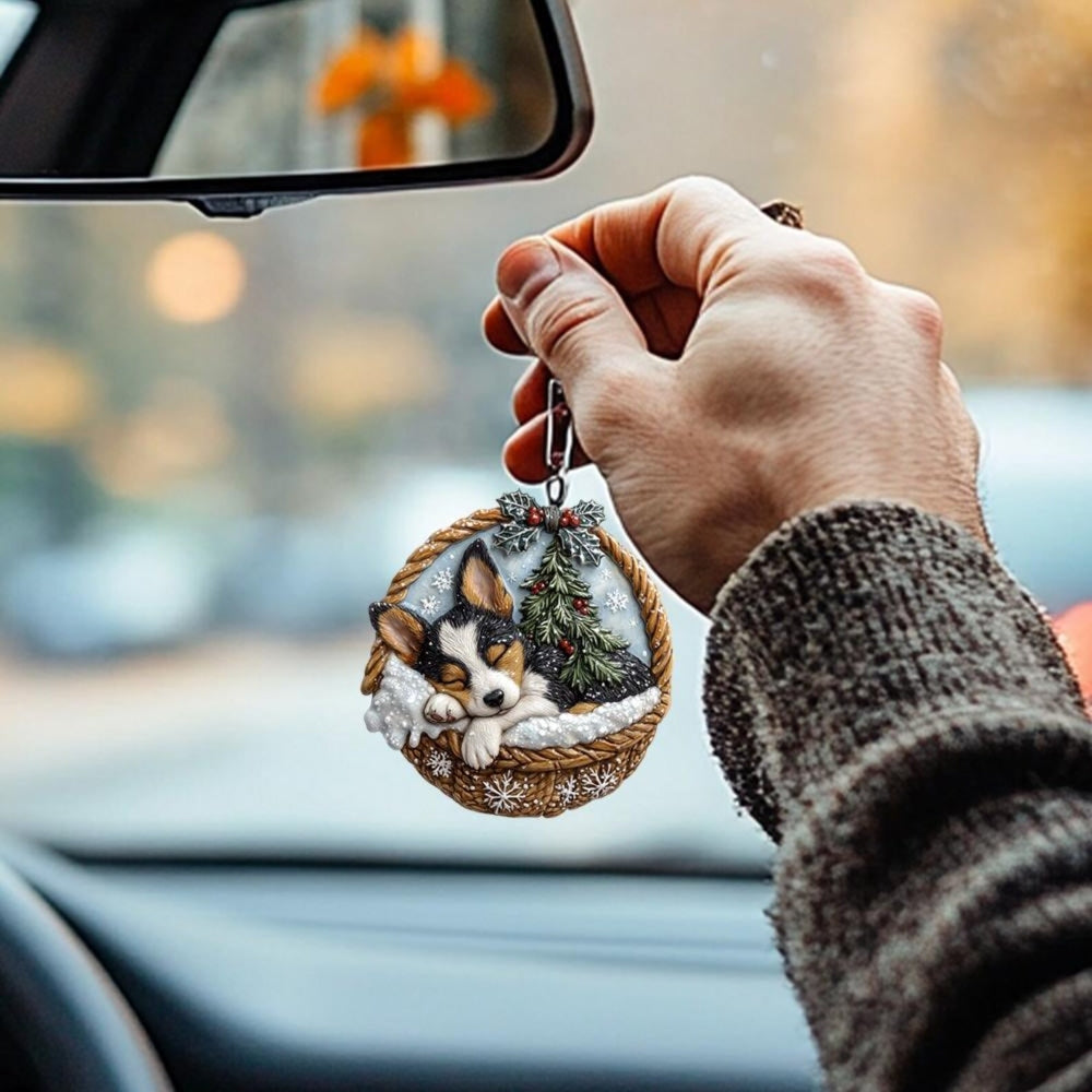 Australian Cattle Dog In Mini Basket Ornament - MB048