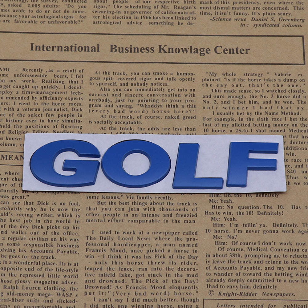 Golf - Emblem Sticker Badge, Funny Decals for Car, Truck, SUV, Motorcycle - TE033