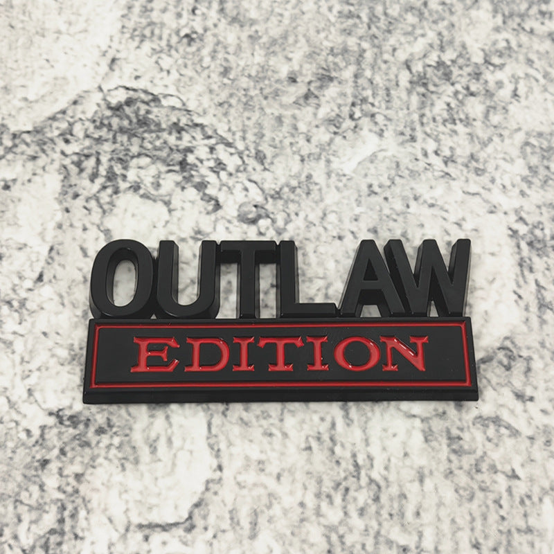Outlaw Edition - Emblem Sticker Badge, Funny Decals for Car, Truck, SUV, Motorcycle - TE015