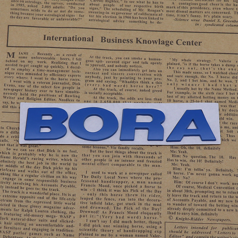 Bora - Emblem Sticker Badge, Funny Decals for Car, Truck, SUV, Motorcycle - TE032