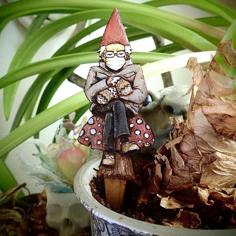 Bern in a fern ๐ Grumpy Bernie Gnome Plant - Garden Wood Stake