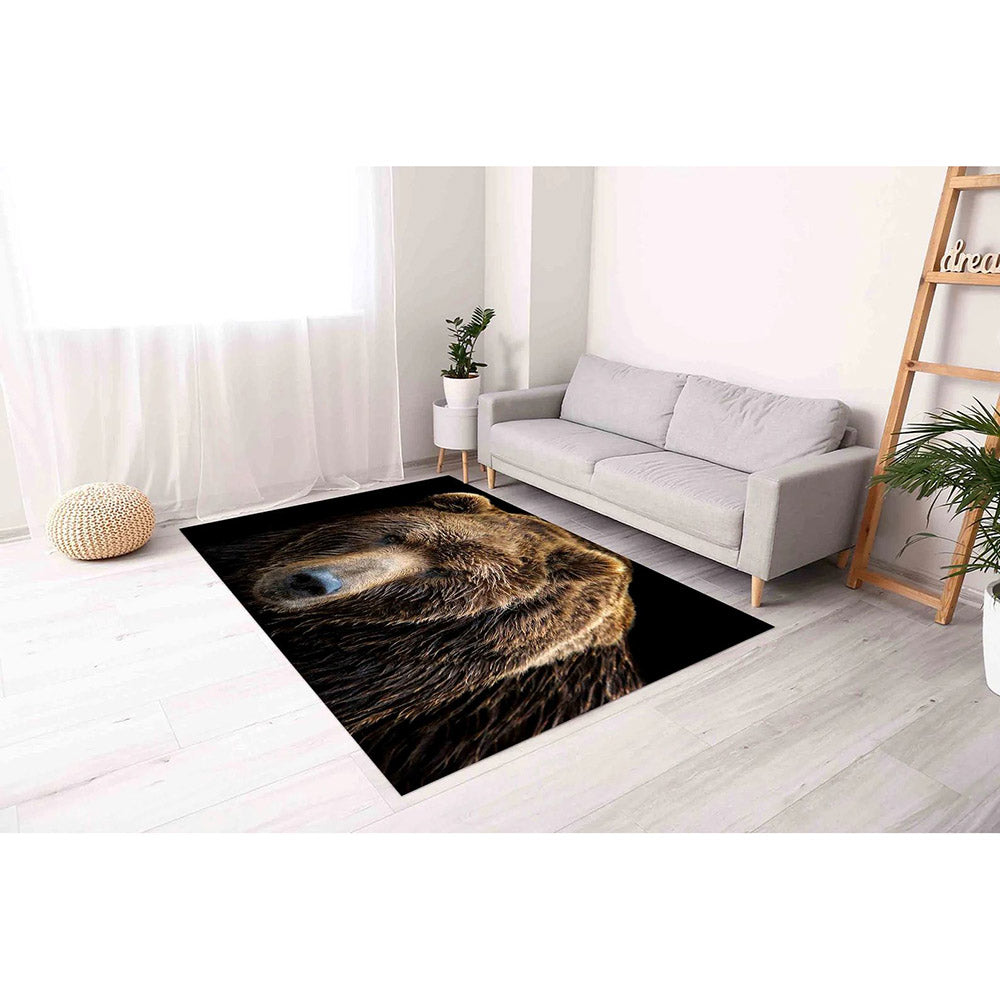 Realistic Bear Face - Wildlife Animal Area Rug - H631