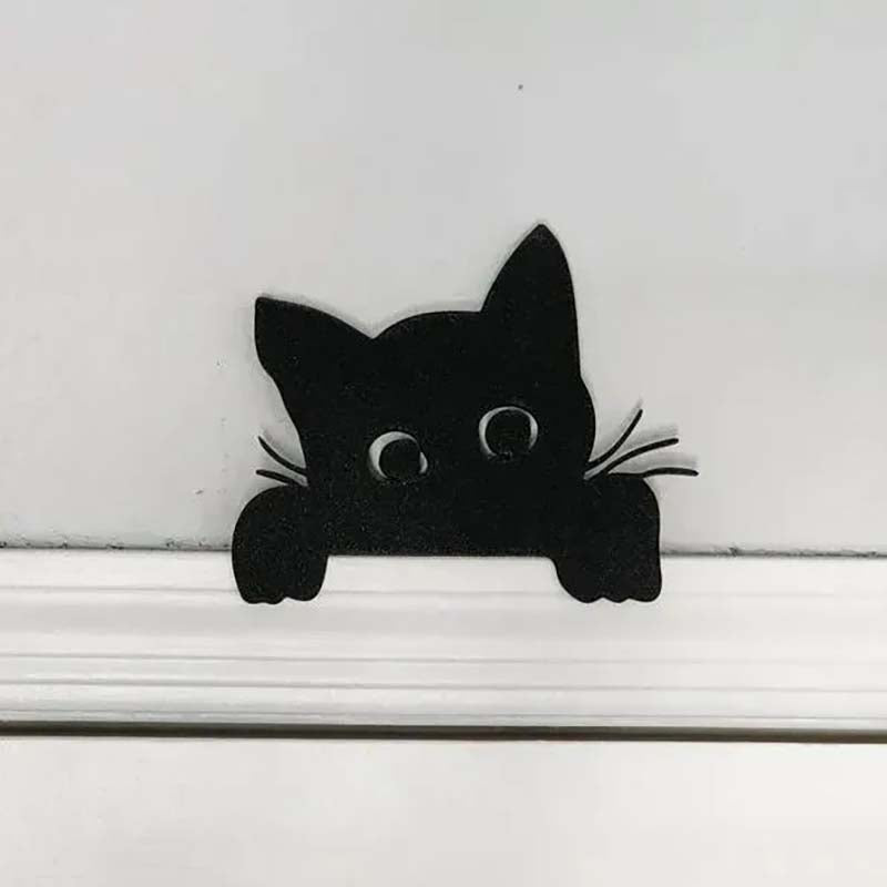 Peeking Cat Metal Door Topper