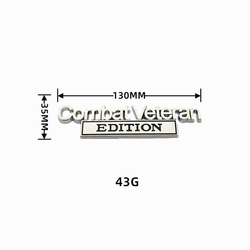 Combat Veteran - Emblem Sticker Badge, Funny Decals for Car, Truck, SUV, Motorcycle - TE007