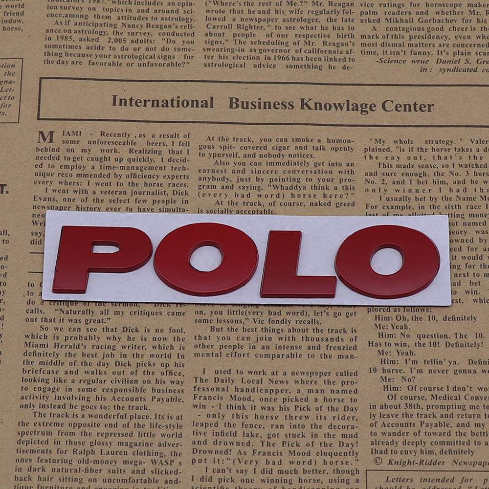 Polo - Emblem Sticker Badge, Funny Decals for Car, Truck, SUV, Motorcycle - TE034