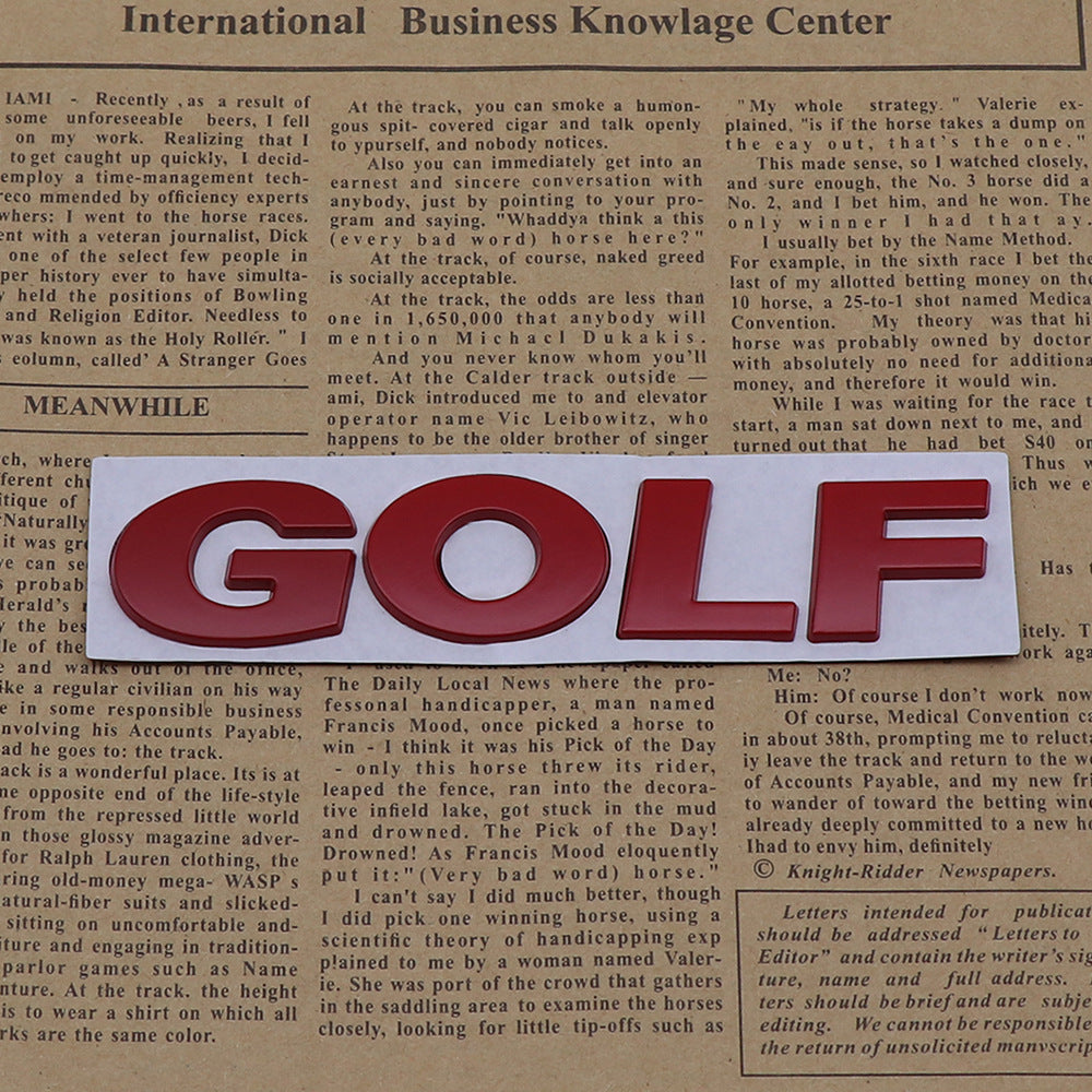 Golf - Emblem Sticker Badge, Funny Decals for Car, Truck, SUV, Motorcycle - TE033