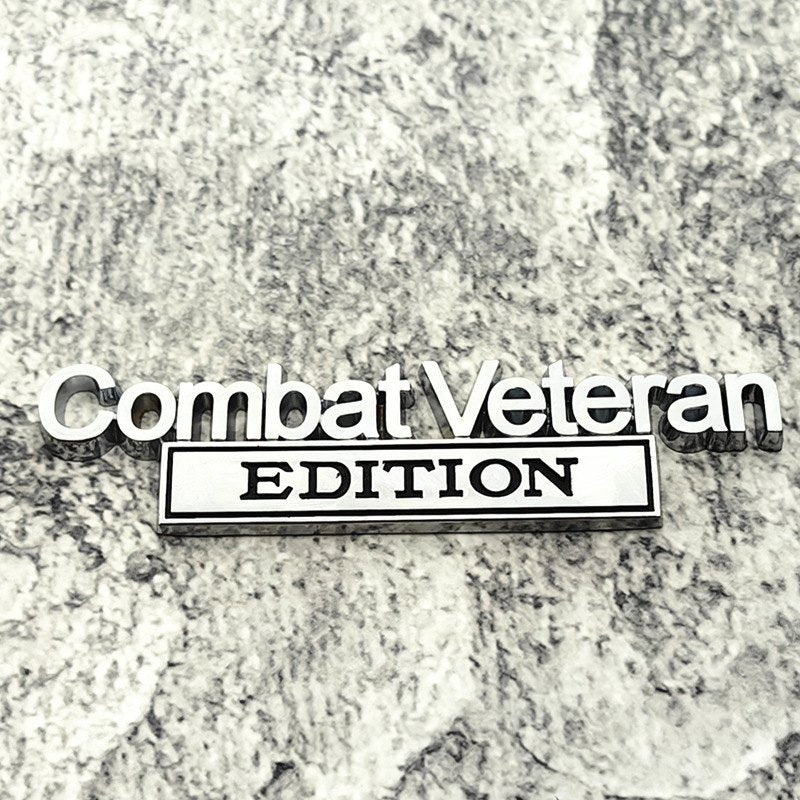 Combat Veteran - Emblem Sticker Badge, Funny Decals for Car, Truck, SUV, Motorcycle - TE007