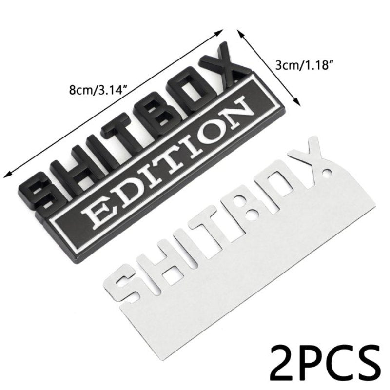 Shitbox Edition - Emblem Sticker Badge, Funny Decals for Car, Truck, SUV, Motorcycle - TE016