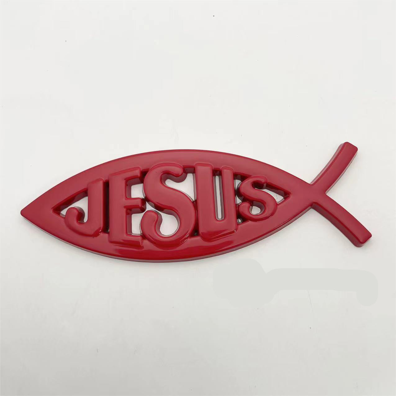 Jesus Metal Fish - Emblem Sticker Badge, Funny Decals for Car, Truck, SUV, Motorcycle - TE004