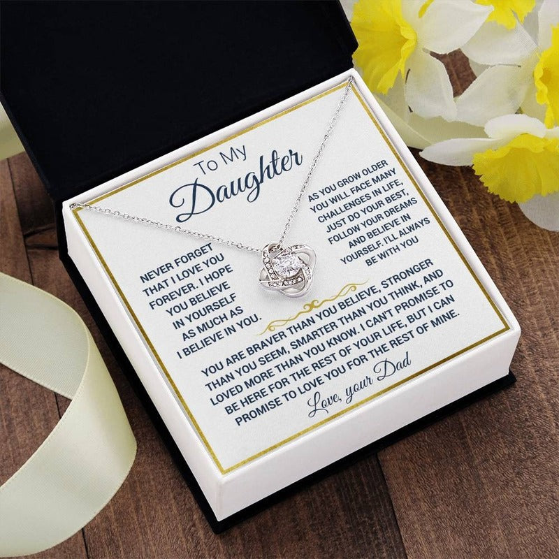 To My Daughter - Love Knot Necklace