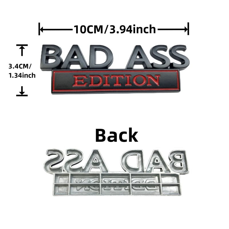 Bad Ass Edition - Emblem Sticker Badge, Funny Decals for Car, Truck, SUV, Motorcycle - TE005