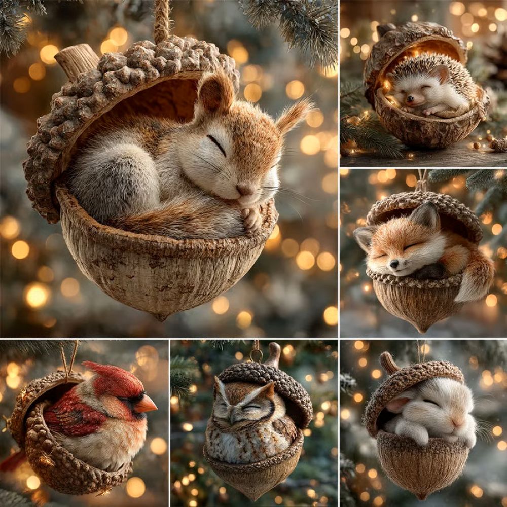 Forest Animal Acorn Ornaments – Cozy Forest Christmas Ornaments