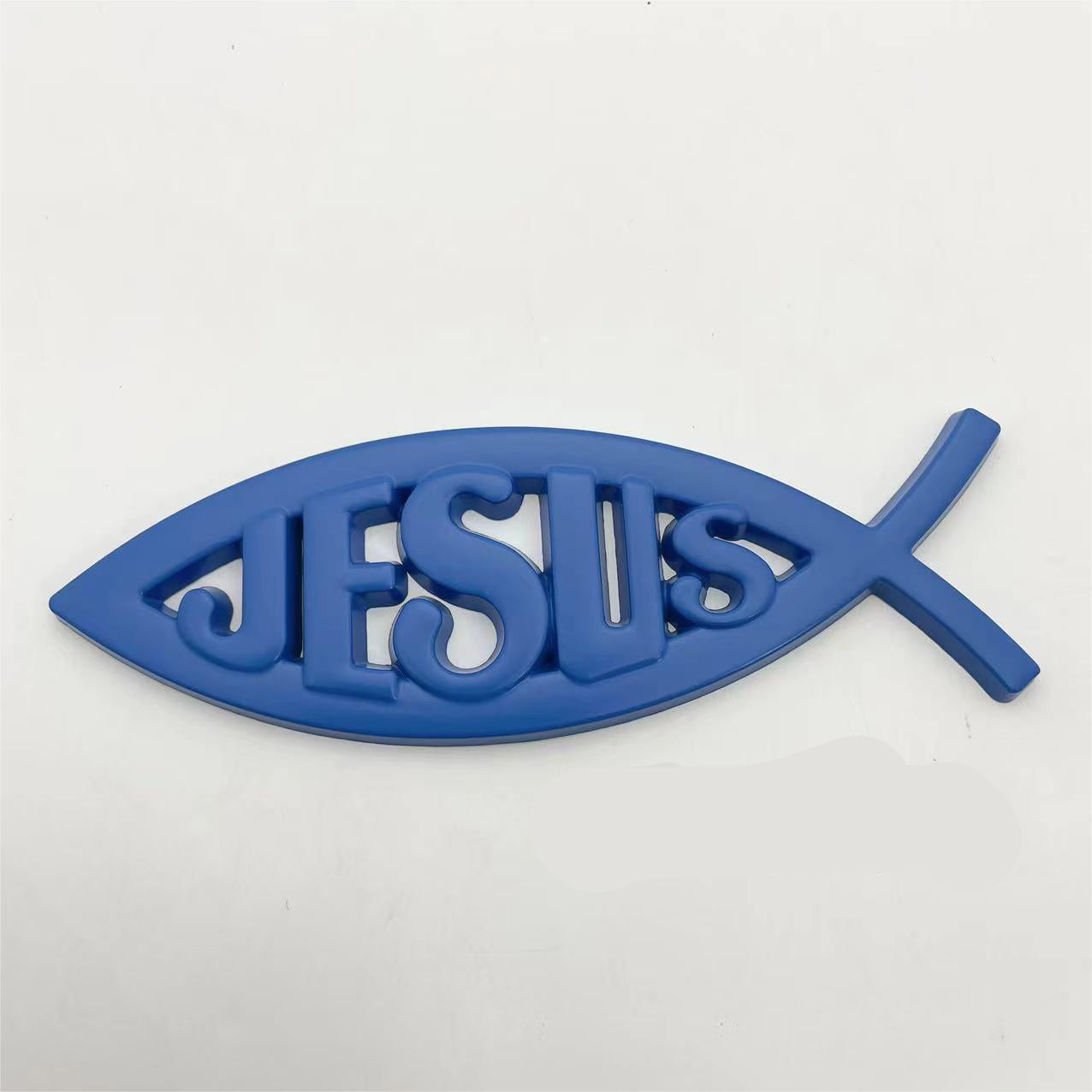 Jesus Metal Fish - Emblem Sticker Badge, Funny Decals for Car, Truck, SUV, Motorcycle - TE004