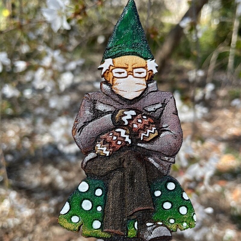Bern in a fern ๐ Grumpy Bernie Gnome Plant - Garden Wood Stake