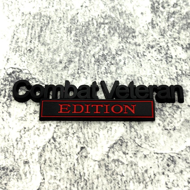 Combat Veteran - Emblem Sticker Badge, Funny Decals for Car, Truck, SUV, Motorcycle - TE007