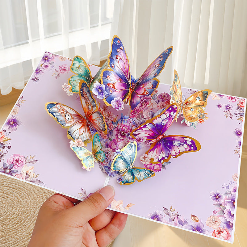 Vibrant 3D Butterfly & Daisy Pop-Up Greeting Card💐🦋