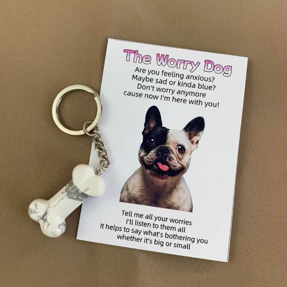 The Worry Dog Crystal Keychain – Emotional Support Gift