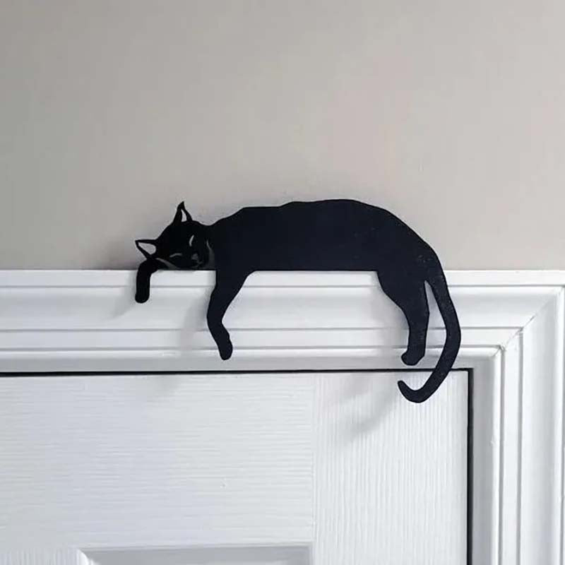 Sleeping Cat Metal Door Topper