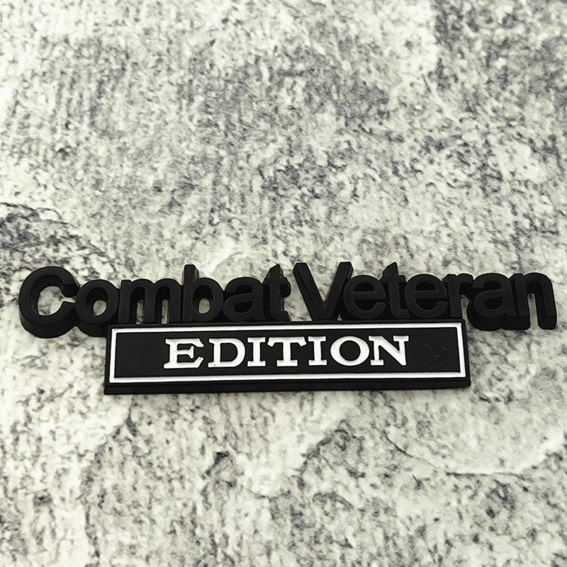 Combat Veteran - Emblem Sticker Badge, Funny Decals for Car, Truck, SUV, Motorcycle - TE007