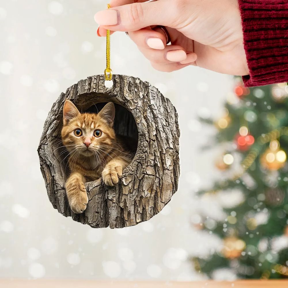 Yellow Cat - Animal Christmas Ornament CH146