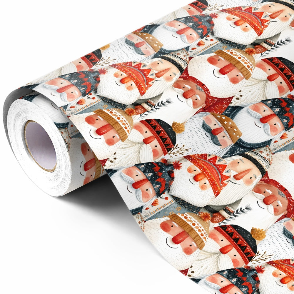 Christmas Gift Wrapping Paper Roll – Festive Santa 16.5ft - WP025