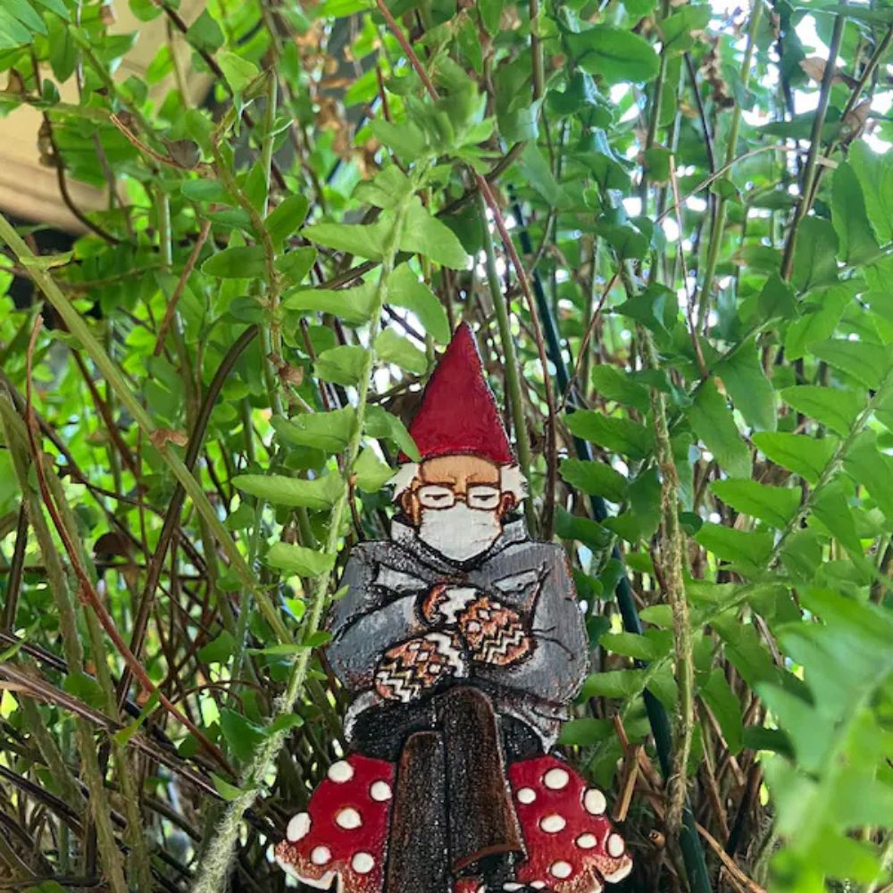 Bern in a fern ๐ Grumpy Bernie Gnome Plant - Garden Wood Stake