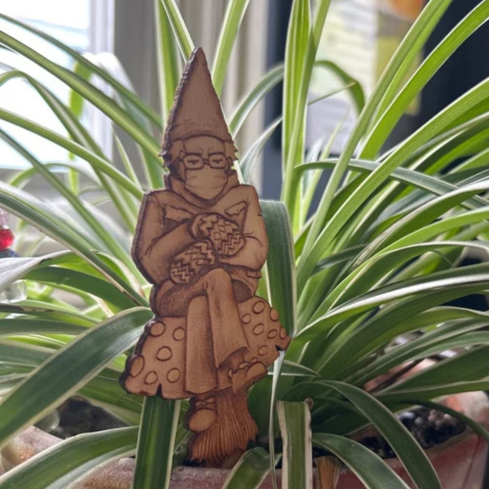 Bern in a fern ๐ Grumpy Bernie Gnome Plant - Garden Wood Stake